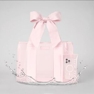 Case Mate Jelly Tote Bag Ballet Pink Bow NWT